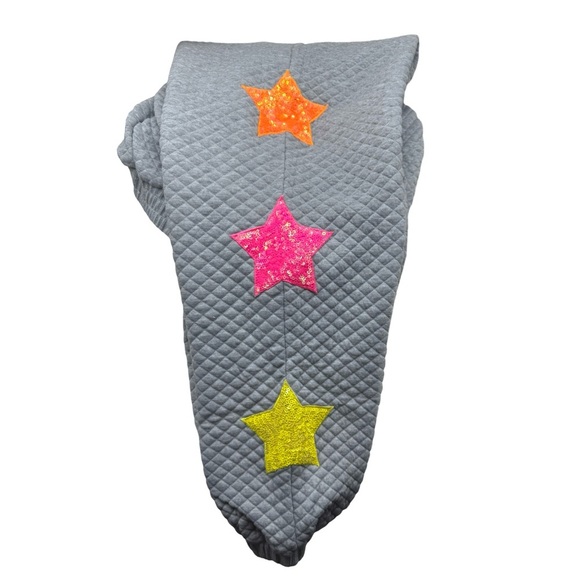 WOMEN'S ELASTIC WAIST FRONT POCKET SEQUINS STARS DETAILED SWEATPANTS Large - Picture 8 of 8